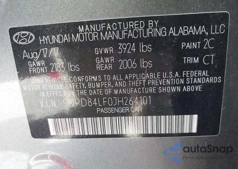 2018 Hyundai Elantra Sel from USA, damaged, VIN 5NPD84LF0JH264101